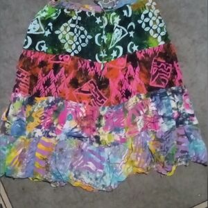 Vibrant Boho Multicolor A-Line Skirt